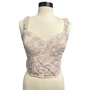 Japna Leopard Sweetheart Corset Bodice Tank Top Lrg Mob Wives Indie Y2K Glam